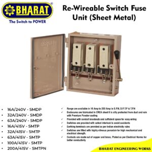 Re-Wireable Switch Fuse Unit (Sheet Metal)